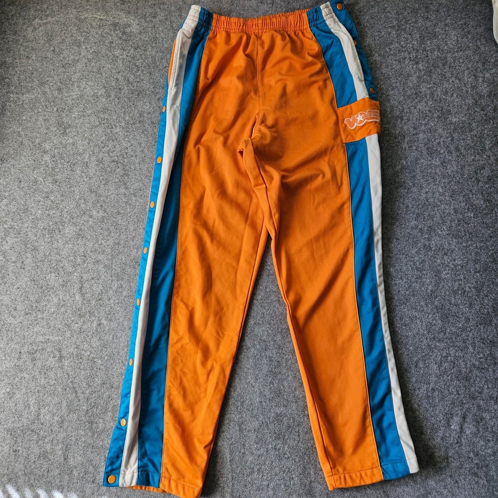 Phenom Orange Blue White Tearaway Track Pants Mens Large Snap Side Breakaway